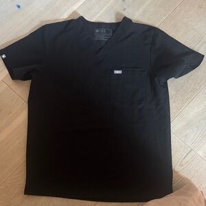 Figs Men's Black Scrub Top
